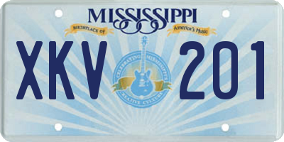 MS license plate XKV201