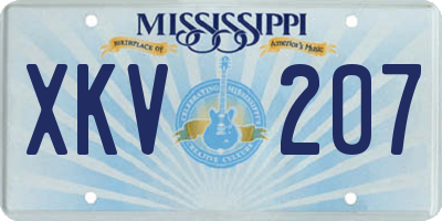 MS license plate XKV207