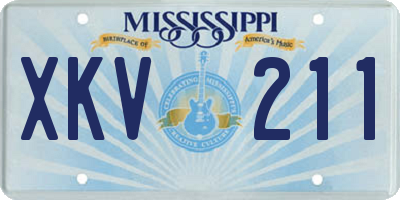 MS license plate XKV211
