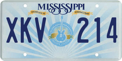 MS license plate XKV214