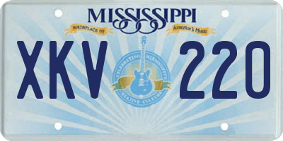 MS license plate XKV220