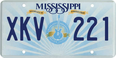 MS license plate XKV221