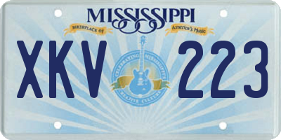 MS license plate XKV223