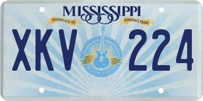 MS license plate XKV224