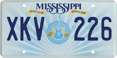 MS license plate XKV226