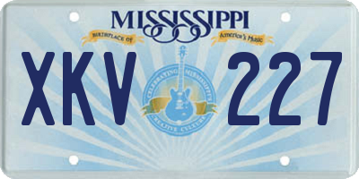 MS license plate XKV227