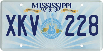 MS license plate XKV228