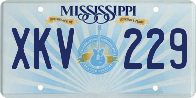 MS license plate XKV229