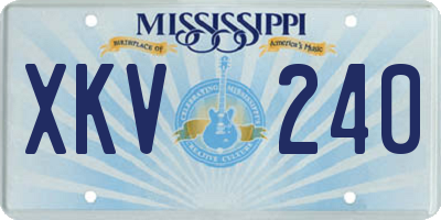 MS license plate XKV240