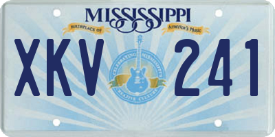 MS license plate XKV241