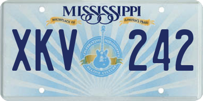 MS license plate XKV242