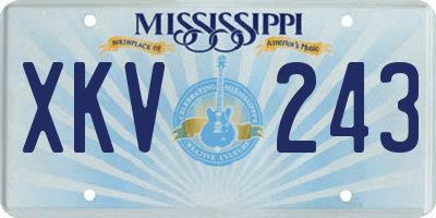 MS license plate XKV243
