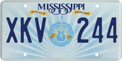 MS license plate XKV244