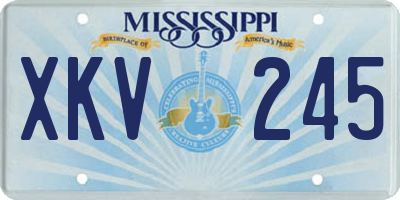 MS license plate XKV245