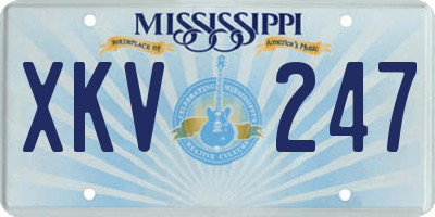 MS license plate XKV247