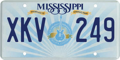 MS license plate XKV249