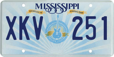 MS license plate XKV251