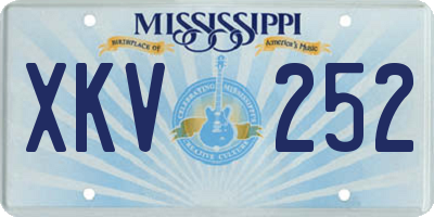 MS license plate XKV252