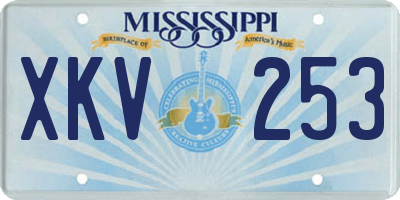 MS license plate XKV253