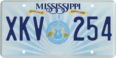 MS license plate XKV254
