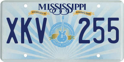 MS license plate XKV255