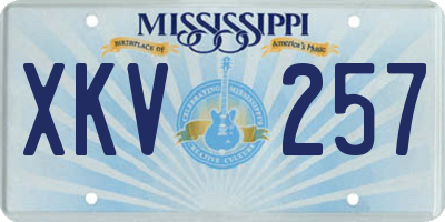 MS license plate XKV257