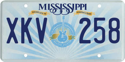 MS license plate XKV258