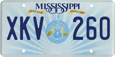 MS license plate XKV260