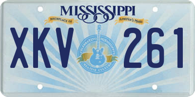 MS license plate XKV261