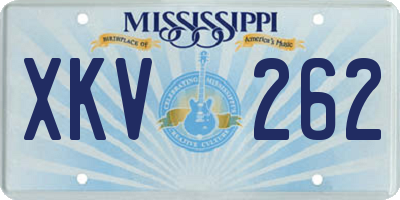 MS license plate XKV262