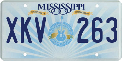 MS license plate XKV263