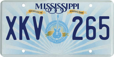 MS license plate XKV265