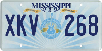 MS license plate XKV268