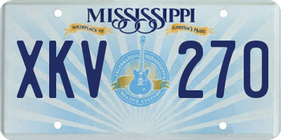MS license plate XKV270