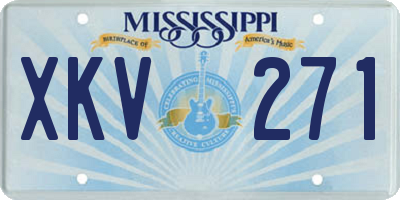 MS license plate XKV271