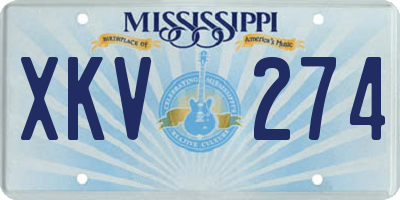 MS license plate XKV274