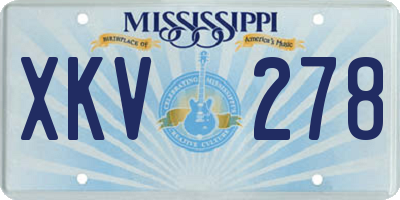 MS license plate XKV278