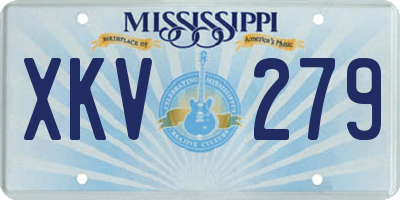 MS license plate XKV279