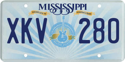 MS license plate XKV280