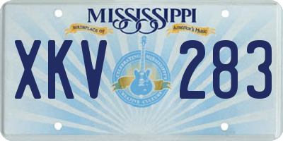 MS license plate XKV283
