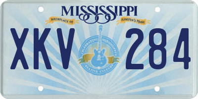 MS license plate XKV284
