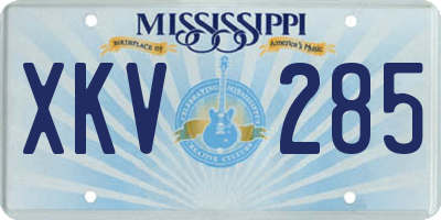MS license plate XKV285