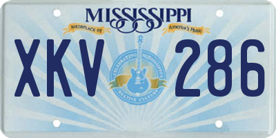 MS license plate XKV286