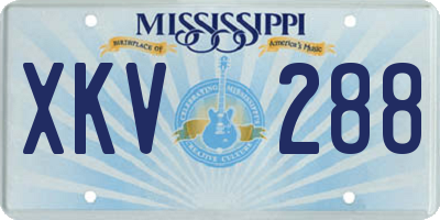 MS license plate XKV288