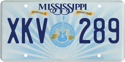 MS license plate XKV289