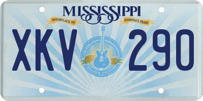 MS license plate XKV290