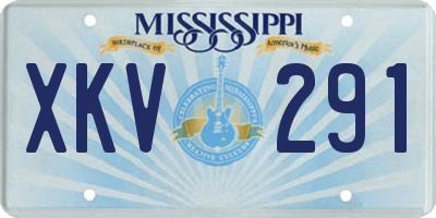 MS license plate XKV291