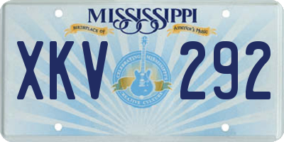 MS license plate XKV292