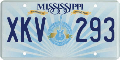 MS license plate XKV293