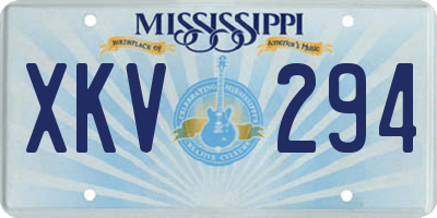 MS license plate XKV294